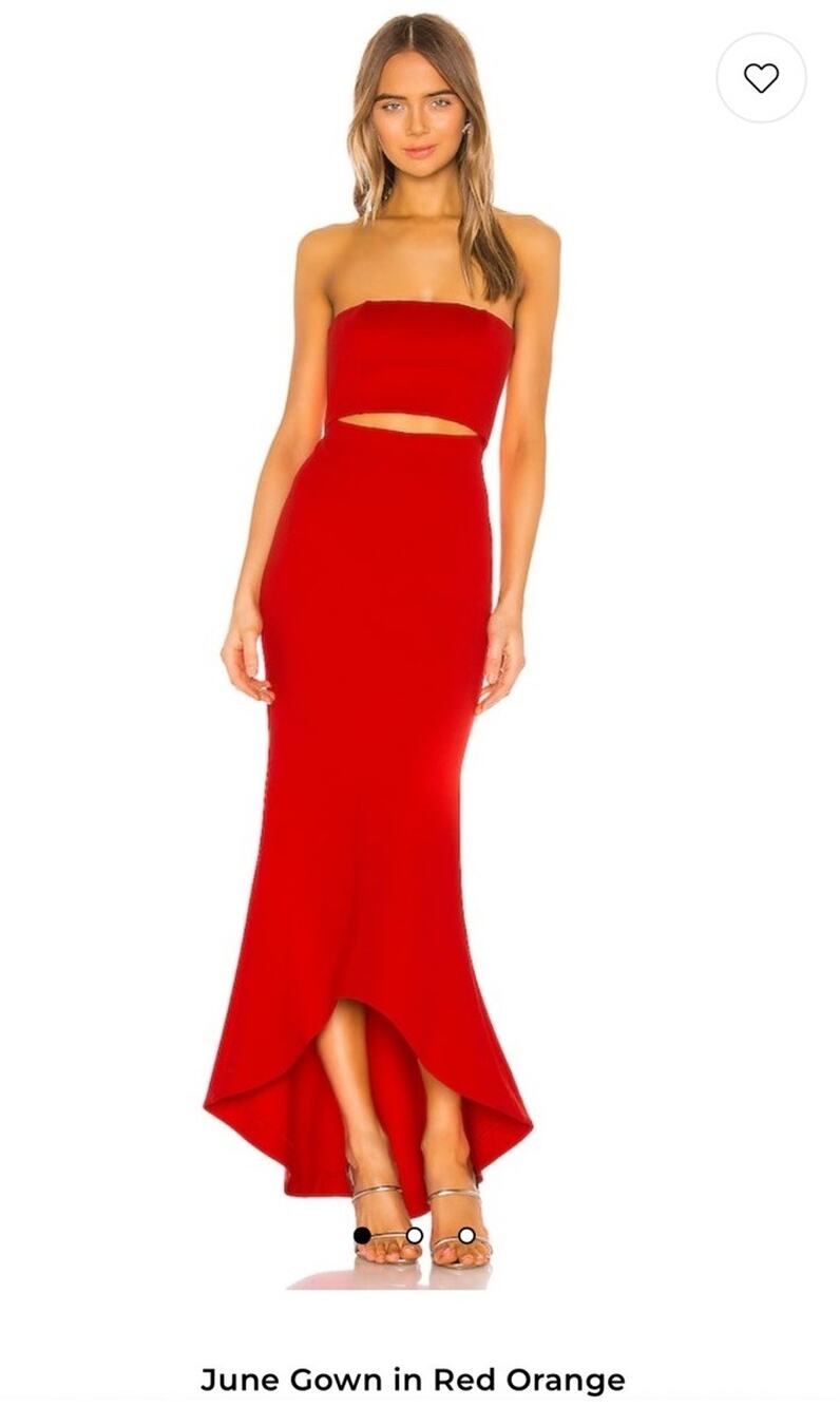 REVOLVE NBD June Gown Dress Red Orange Boning Size XS